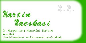 martin macskasi business card