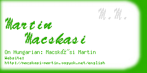 martin macskasi business card